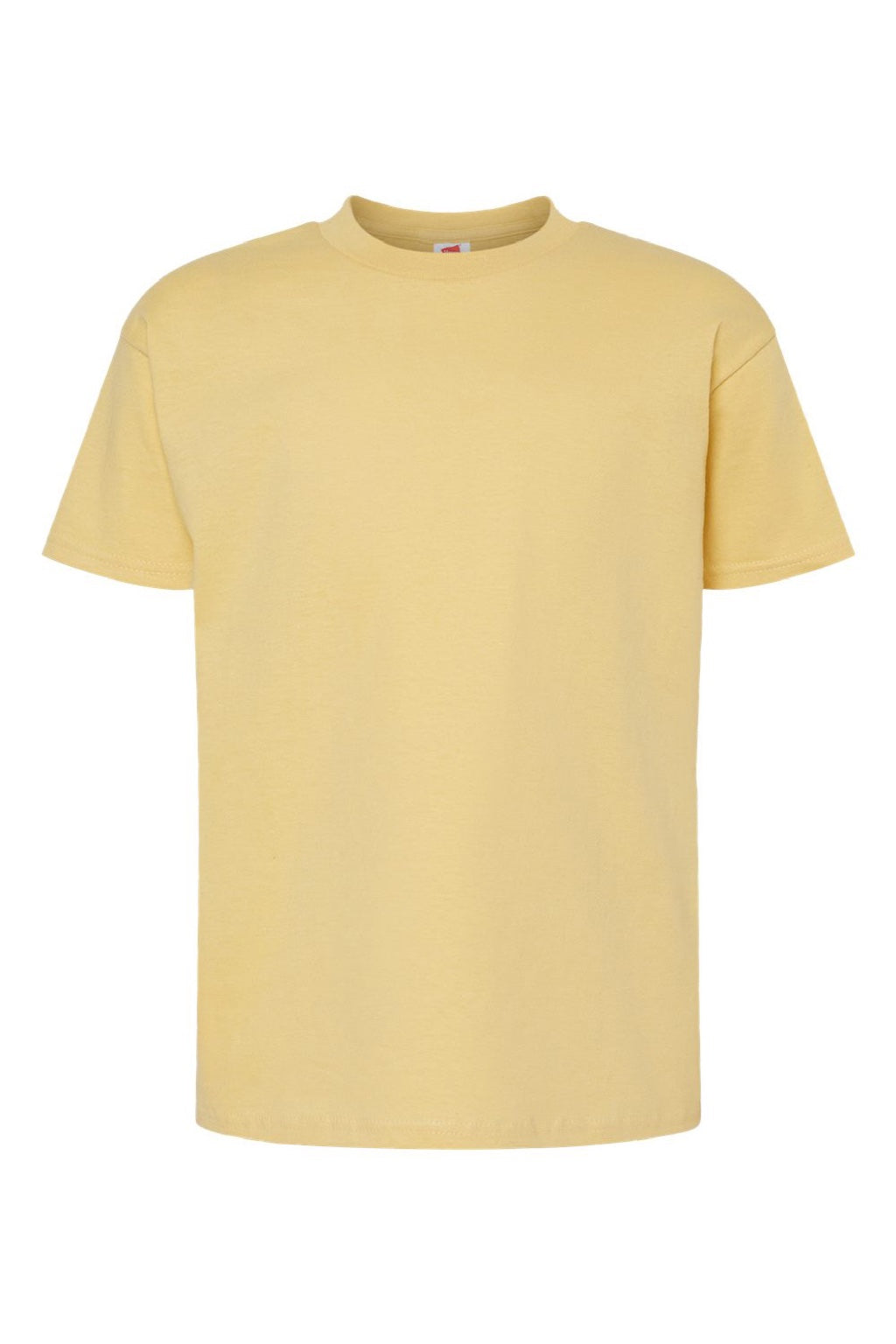 Hanes 5480 Youth Essential-T Short Sleeve Crewneck T-Shirt Athletic Gold Flat Front