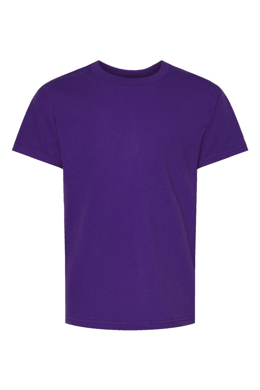 Hanes 5480 Youth Essential-T Short Sleeve Crewneck T-Shirt Athletic Purple Flat Front