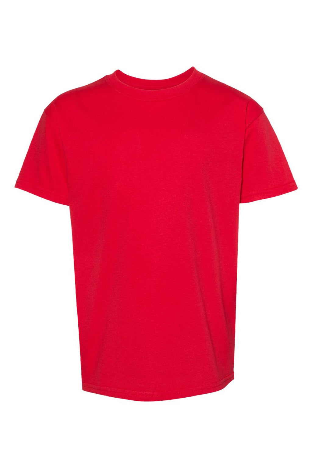 Hanes 5480 Youth Essential-T Short Sleeve Crewneck T-Shirt Athletic Red Flat Front