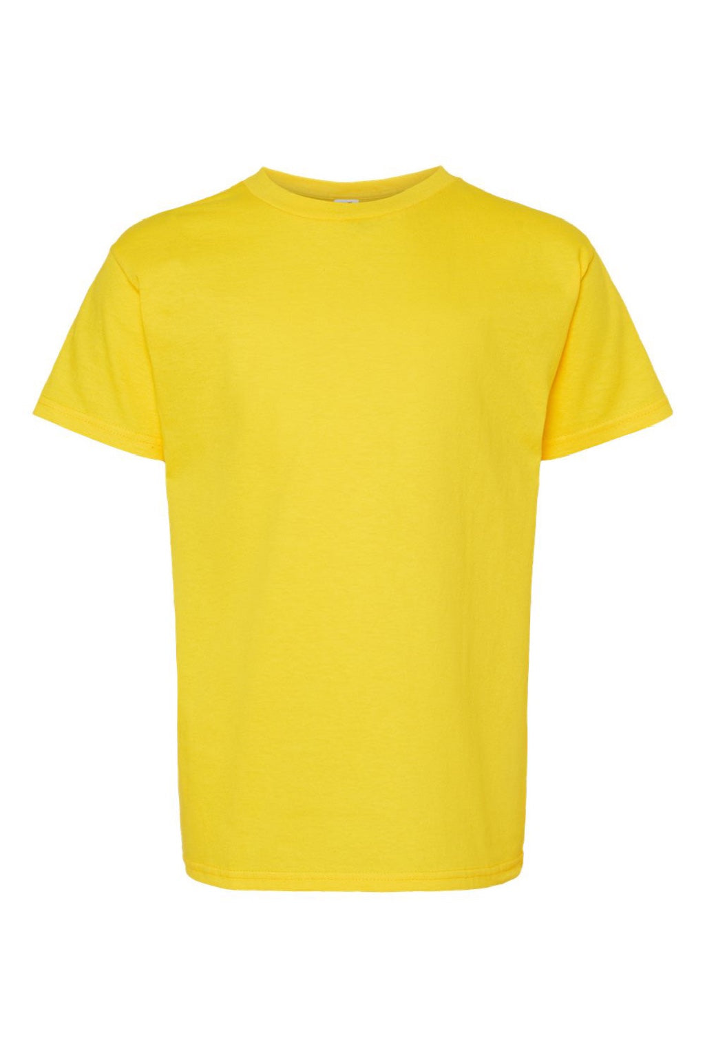 Hanes 5480 Youth Essential-T Short Sleeve Crewneck T-Shirt Athletic Yellow Flat Front