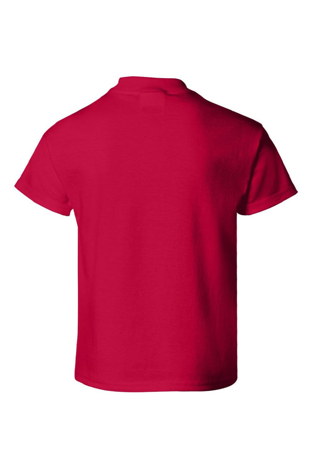 Hanes 5480 Youth Essential-T Short Sleeve Crewneck T-Shirt Deep Red Flat Back