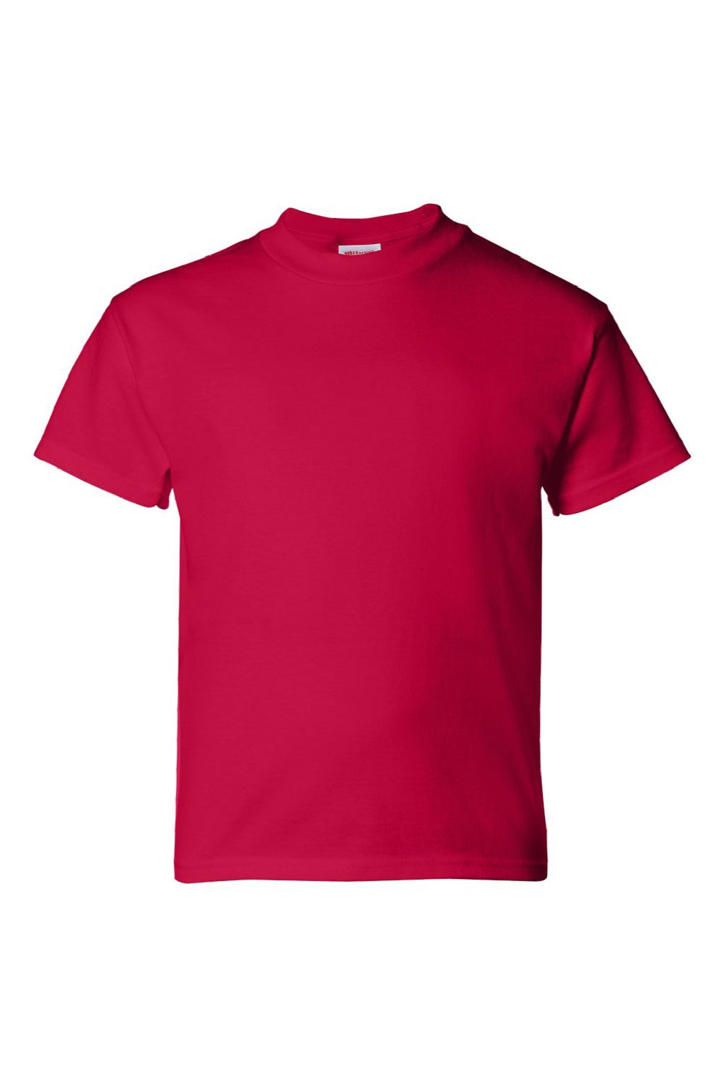 Hanes 5480 Youth Essential-T Short Sleeve Crewneck T-Shirt Deep Red Flat Front