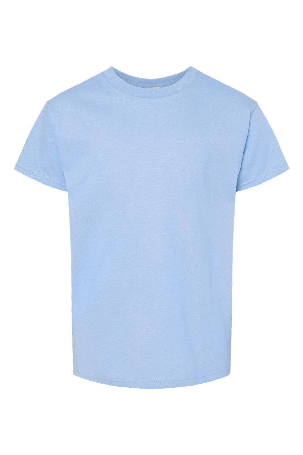 Hanes 5480 Youth Essential-T Short Sleeve Crewneck T-Shirt Light Blue Flat Front