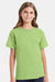 Hanes 5480 Youth Essential-T Short Sleeve Crewneck T-Shirt Lime Green Model Front