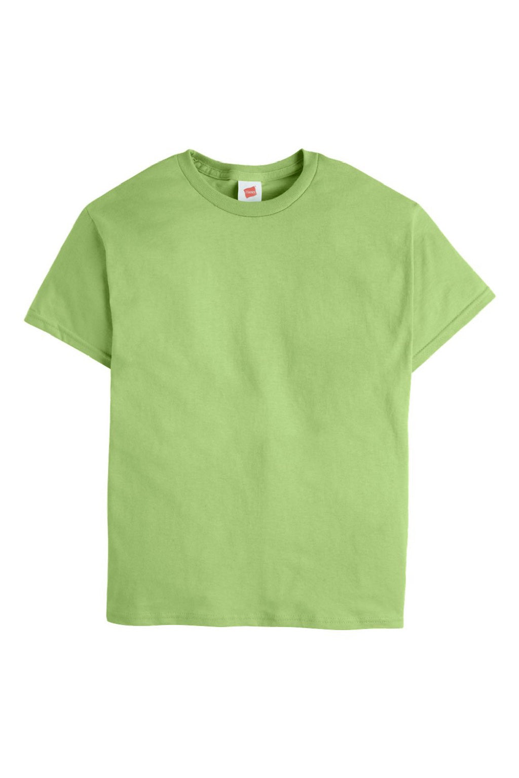 Hanes 5480 Youth Essential-T Short Sleeve Crewneck T-Shirt Lime Green Flat Front