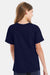 Hanes 5480 Youth Essential-T Short Sleeve Crewneck T-Shirt Navy Blue Model Back
