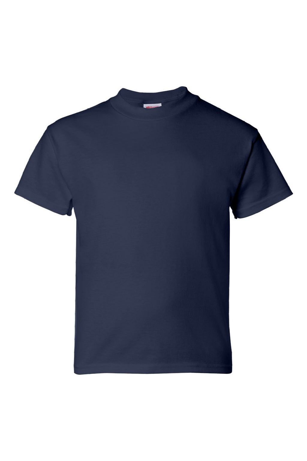 Hanes 5480 Youth Essential-T Short Sleeve Crewneck T-Shirt Navy Blue Flat Front