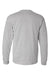 Hanes 5586 Mens Authentic Long Sleeve Crewneck T-Shirt Light Steel Grey Flat Back