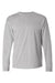 Hanes 5586 Mens Authentic Long Sleeve Crewneck T-Shirt Light Steel Grey Flat Front
