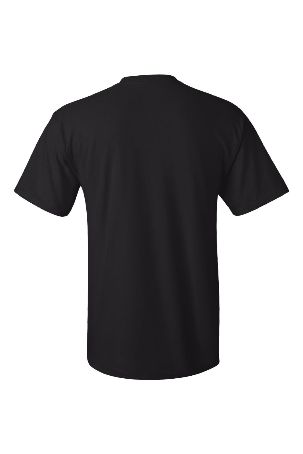 Hanes 5590 Mens Authentic Short Sleeve Crewneck T-Shirt w/ Pocket Black Flat Back