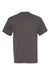 Hanes 5590 Mens Authentic Short Sleeve Crewneck T-Shirt w/ Pocket Heather Charcoal Grey Flat Back