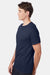 Hanes 5590 Mens Authentic Short Sleeve Crewneck T-Shirt w/ Pocket Navy Blue Model Side