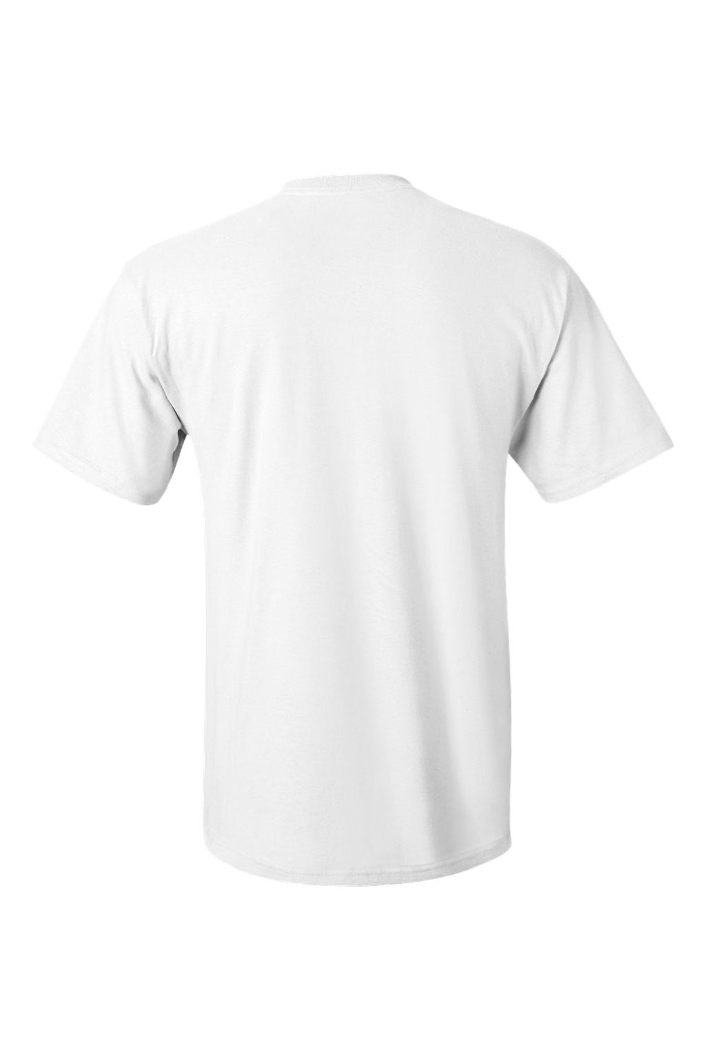 Hanes 5590 Mens Authentic Short Sleeve Crewneck T-Shirt w/ Pocket White Flat Back