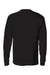 Hanes 5596 Mens Authentic Long Sleeve Crewneck T-Shirt w/ Pocket Black Flat Back