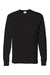 Hanes 5596 Mens Authentic Long Sleeve Crewneck T-Shirt w/ Pocket Black Flat Front