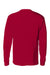 Hanes 5596 Mens Authentic Long Sleeve Crewneck T-Shirt w/ Pocket Deep Red Flat Back