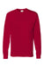 Hanes 5596 Mens Authentic Long Sleeve Crewneck T-Shirt w/ Pocket Deep Red Flat Front
