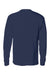 Hanes 5596 Mens Authentic Long Sleeve Crewneck T-Shirt w/ Pocket Navy Blue Flat Back