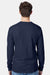 Hanes 5596 Mens Authentic Long Sleeve Crewneck T-Shirt w/ Pocket Navy Blue Model Back