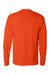 Hanes 5596 Mens Authentic Long Sleeve Crewneck T-Shirt w/ Pocket Orange Flat Back