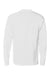 Hanes 5596 Mens Authentic Long Sleeve Crewneck T-Shirt w/ Pocket White Flat Back