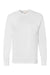 Hanes 5596 Mens Authentic Long Sleeve Crewneck T-Shirt w/ Pocket White Flat Front