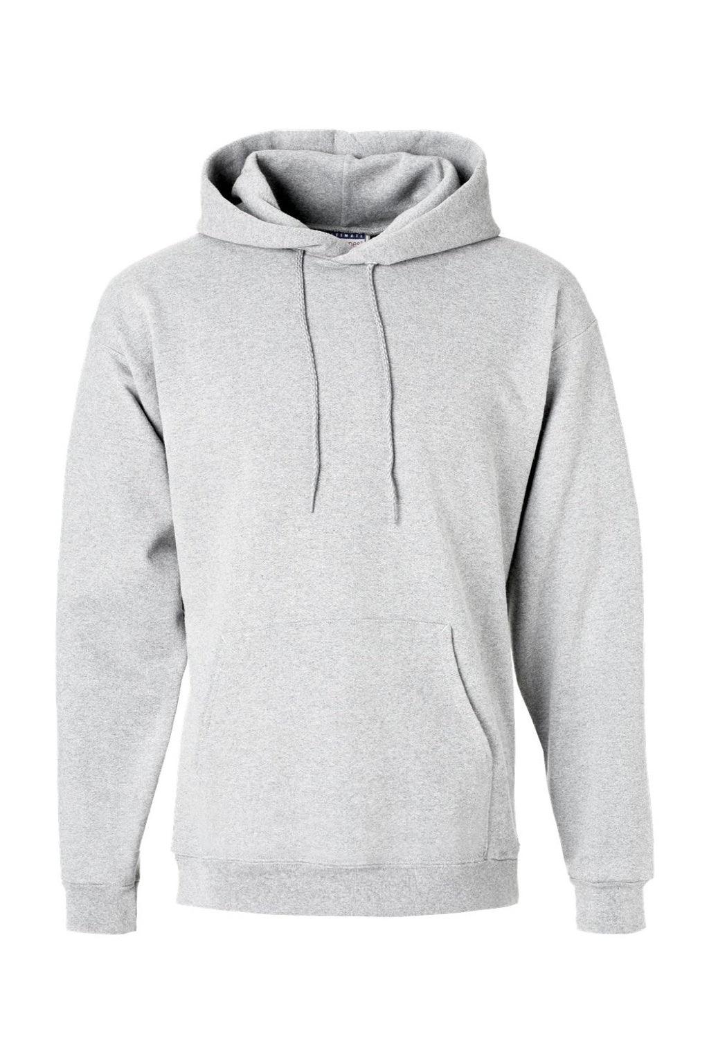 Hanes F170 Mens Ultimate Cotton PrintPro XP Pill Resistant Hooded Sweatshirt Hoodie w/ Pouch Pocket Ash Grey Flat Front