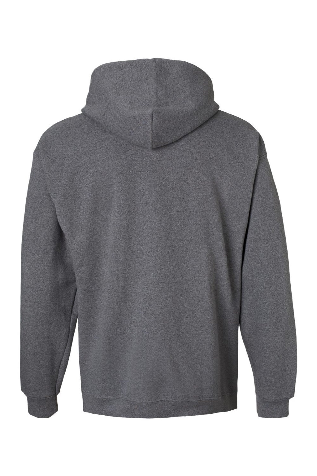Hanes F170 Mens Ultimate Cotton PrintPro XP Pill Resistant Hooded Sweatshirt Hoodie w/ Pouch Pocket Heather Charcoal Grey Flat Back