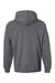 Hanes F170 Mens Ultimate Cotton PrintPro XP Pill Resistant Hooded Sweatshirt Hoodie w/ Pouch Pocket Heather Charcoal Grey Flat Back