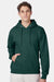 Hanes F170 Mens Ultimate Cotton PrintPro XP Pill Resistant Hooded Sweatshirt Hoodie w/ Pouch Pocket Deep Forest Green Model Front