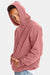 Hanes F170 Mens Ultimate Cotton PrintPro XP Pill Resistant Hooded Sweatshirt Hoodie w/ Pouch Pocket Mauve Model Side