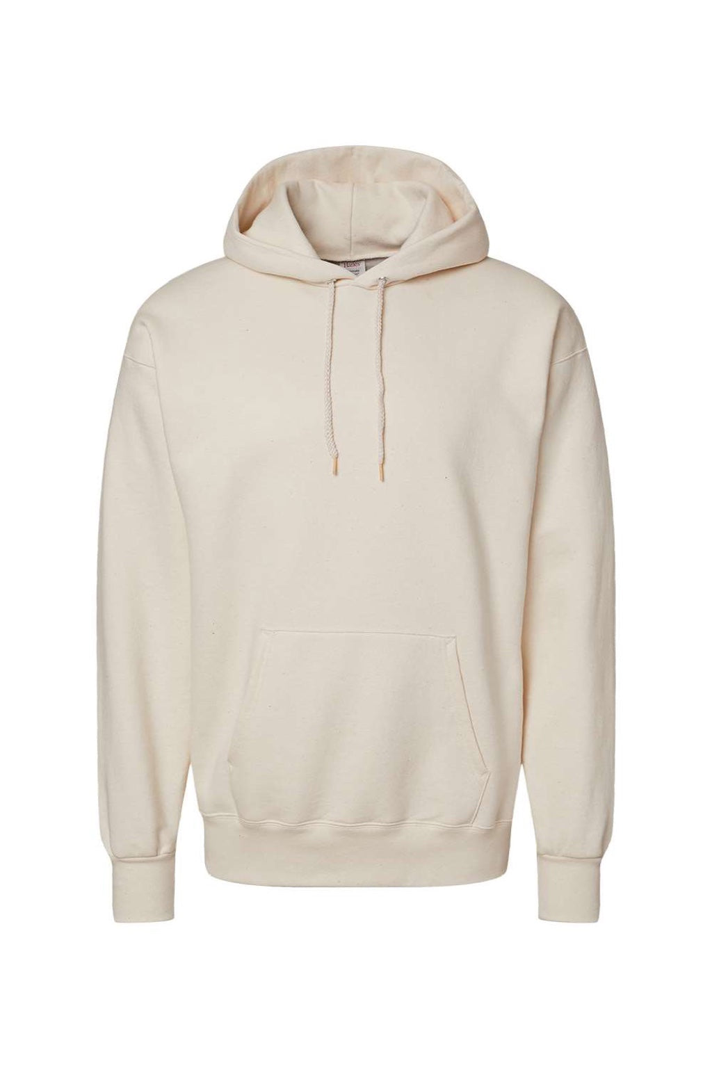 Hanes F170 Mens Ultimate Cotton PrintPro XP Pill Resistant Hooded Sweatshirt Hoodie w/ Pouch Pocket Natural Flat Front