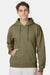 Hanes F170 Mens Ultimate Cotton PrintPro XP Pill Resistant Hooded Sweatshirt Hoodie w/ Pouch Pocket Oregano Model Front