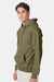 Hanes F170 Mens Ultimate Cotton PrintPro XP Pill Resistant Hooded Sweatshirt Hoodie w/ Pouch Pocket Oregano Model Side