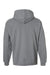 Hanes F170 Mens Ultimate Cotton PrintPro XP Pill Resistant Hooded Sweatshirt Hoodie w/ Pouch Pocket Oxford Grey Flat Back