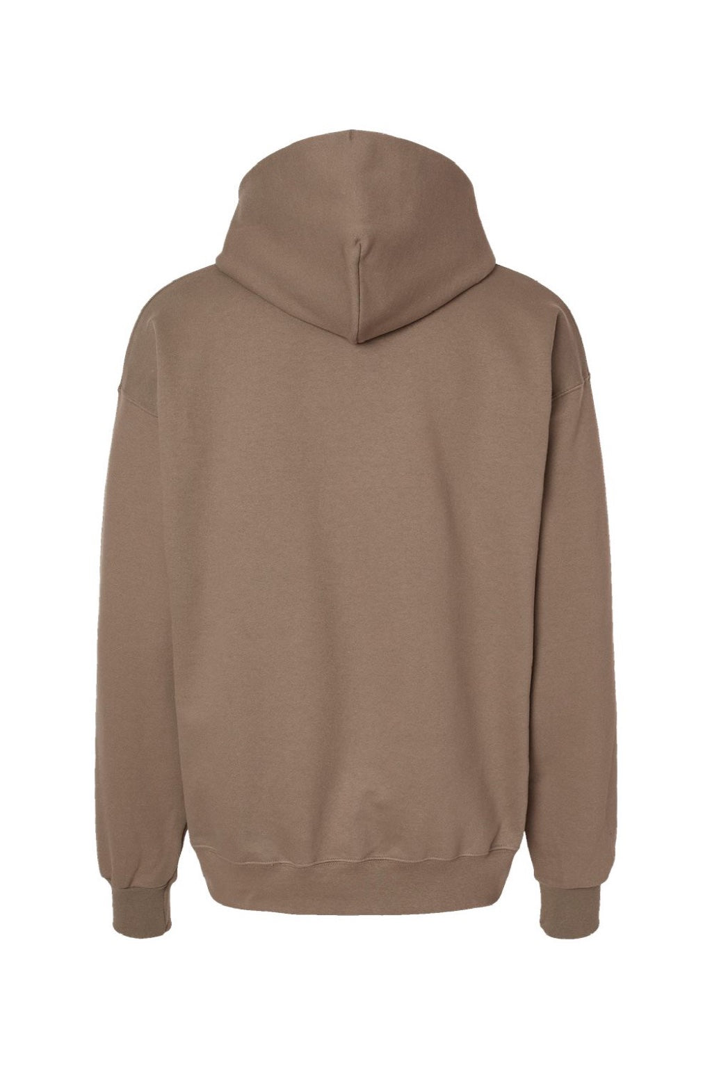 Hanes F170 Mens Ultimate Cotton PrintPro XP Pill Resistant Hooded Sweatshirt Hoodie w/ Pouch Pocket Pebble Brown Flat Back