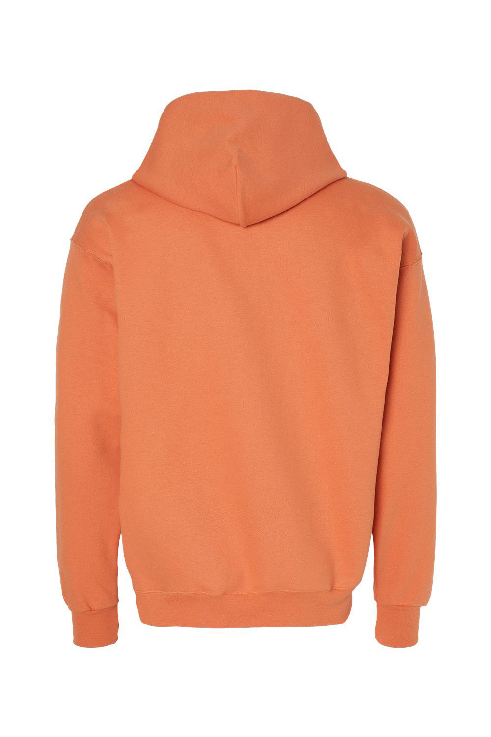 Hanes F170 Mens Ultimate Cotton PrintPro XP Pill Resistant Hooded Sweatshirt Hoodie w/ Pouch Pocket Pumpkin Orange Flat Back