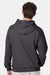 Hanes F170 Mens Ultimate Cotton PrintPro XP Pill Resistant Hooded Sweatshirt Hoodie w/ Pouch Pocket Smoke Grey Model Back