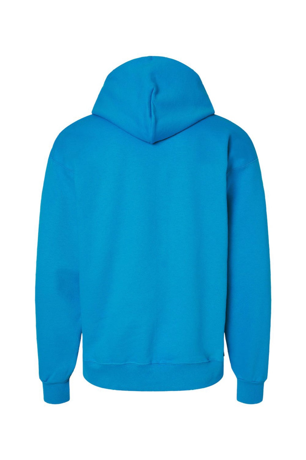Hanes F170 Mens Ultimate Cotton PrintPro XP Pill Resistant Hooded Sweatshirt Hoodie w/ Pouch Pocket Teal Blue Flat Back