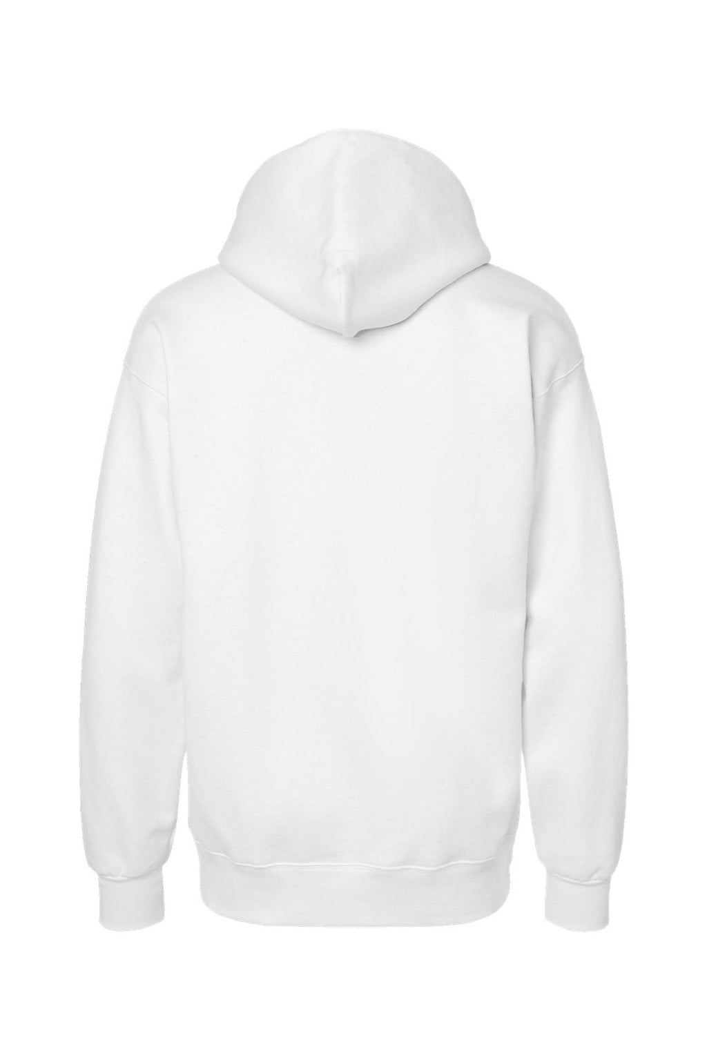 Hanes F170 Mens Ultimate Cotton PrintPro XP Pill Resistant Hooded Sweatshirt Hoodie w/ Pouch Pocket White Flat Back