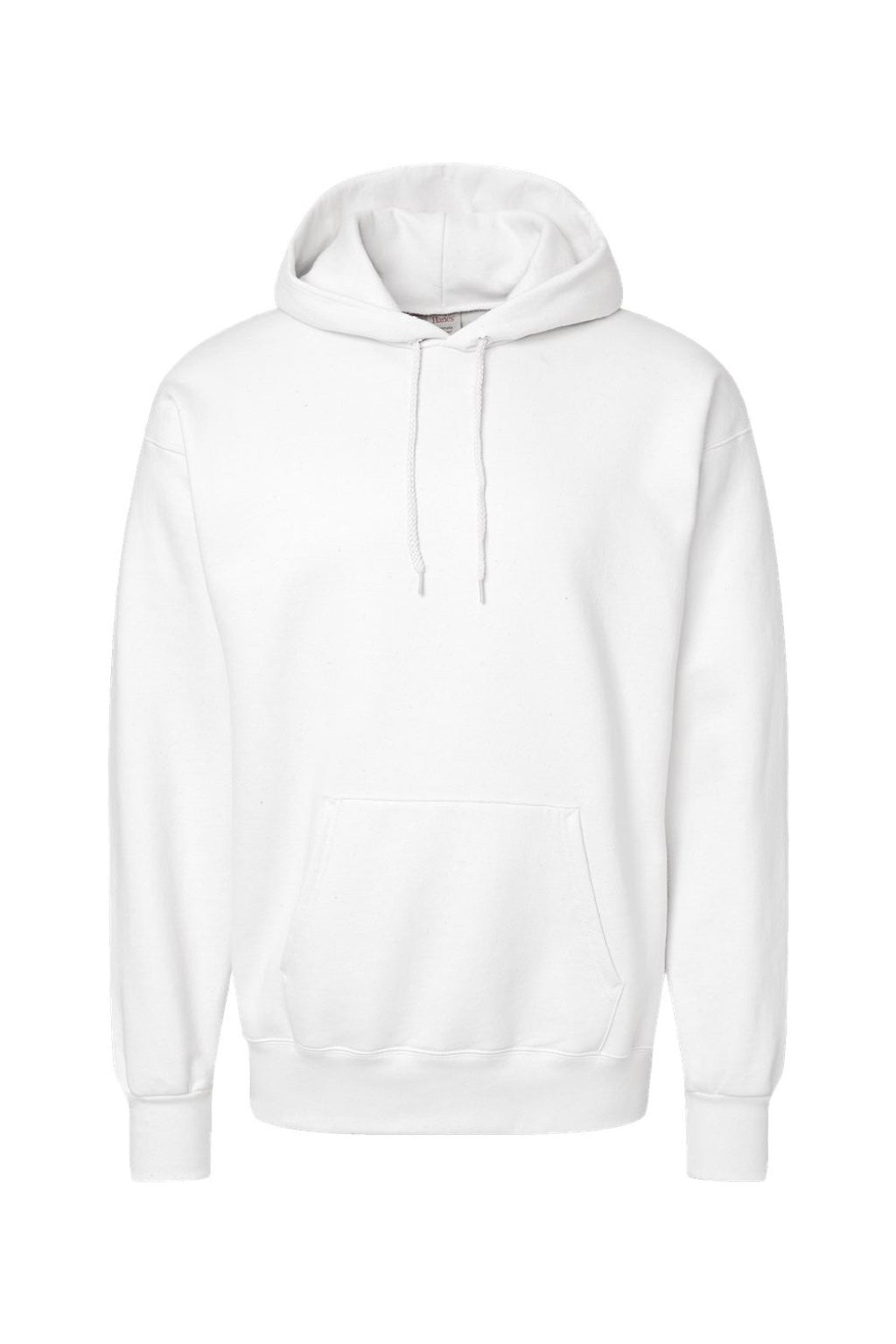 Hanes F170 Mens Ultimate Cotton PrintPro XP Pill Resistant Hooded Sweatshirt Hoodie w/ Pouch Pocket White Flat Front