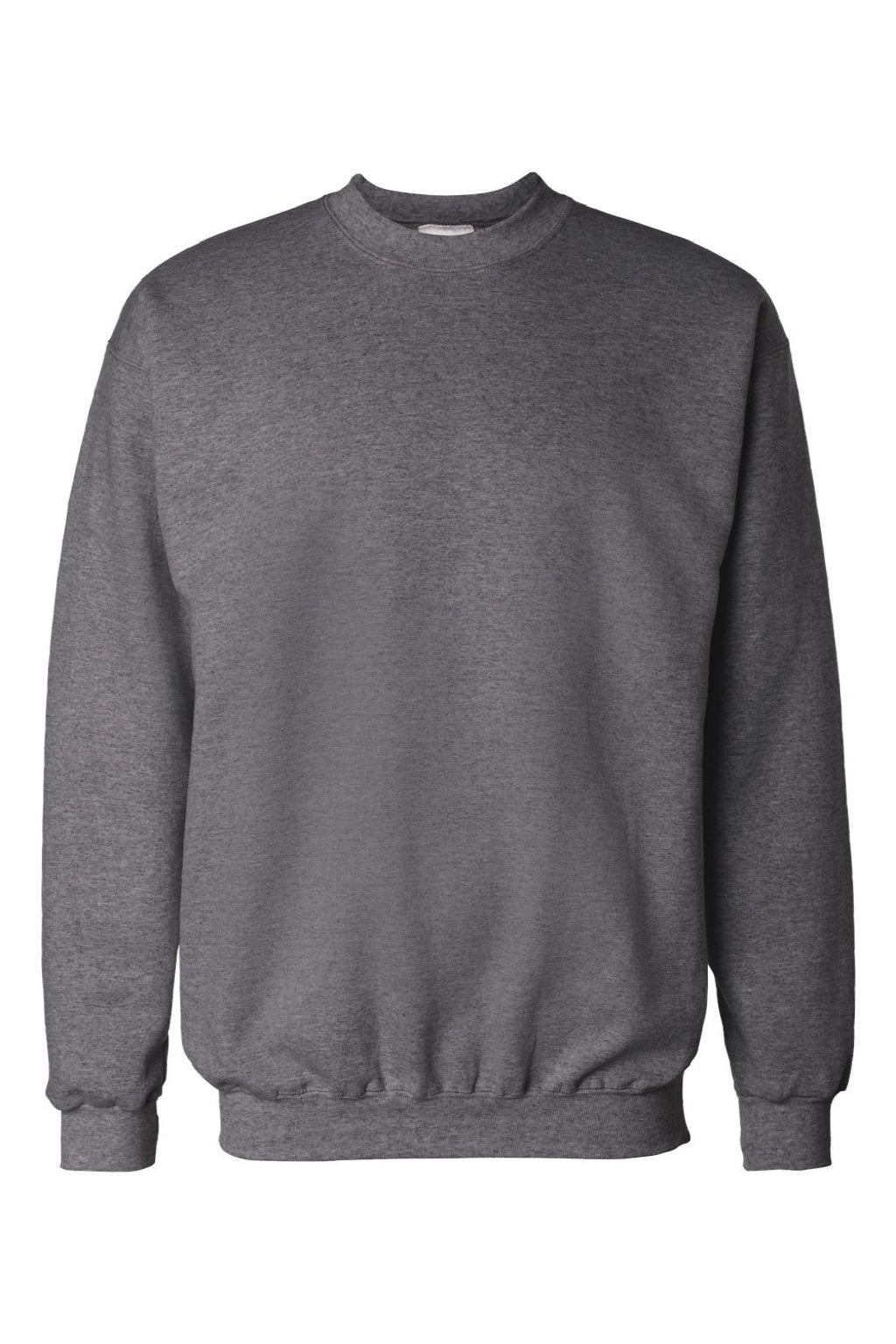 Hanes F260 Mens Ultimate Cotton PrintPro XP Pill Resistant Crewneck Sweatshirt Heather Charcoal Grey Flat Front