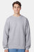 Hanes F260 Mens Ultimate Cotton PrintPro XP Pill Resistant Crewneck Sweatshirt Light Steel Grey Model Front