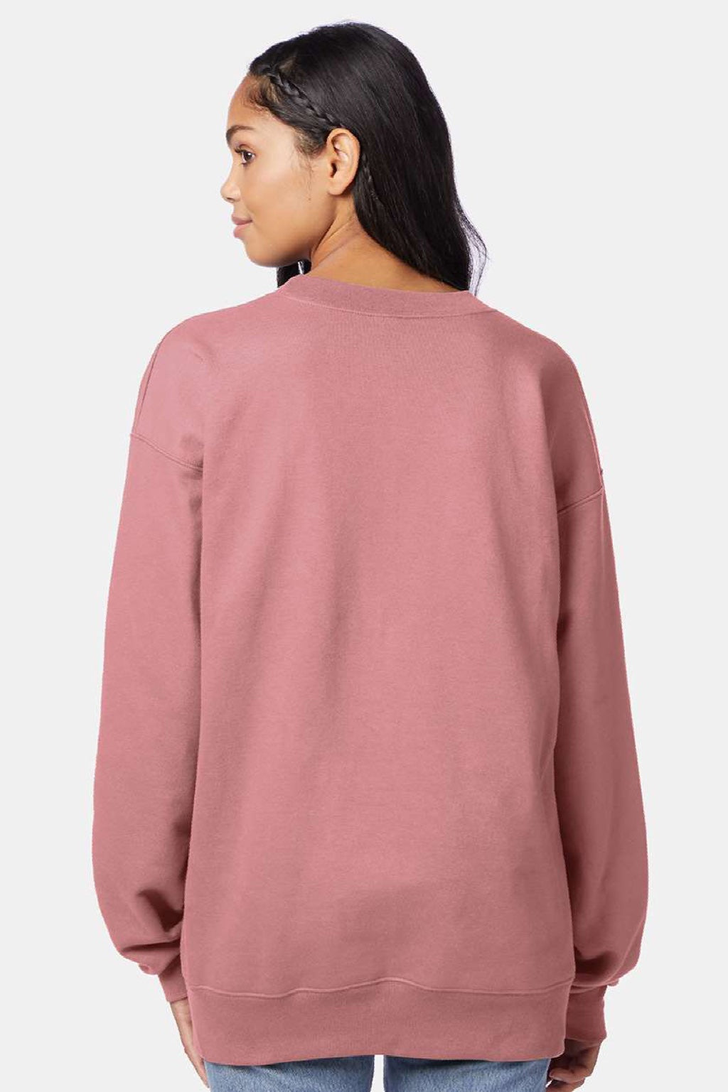 Hanes F260 Mens Ultimate Cotton PrintPro XP Pill Resistant Crewneck Sweatshirt Mauve Model Back