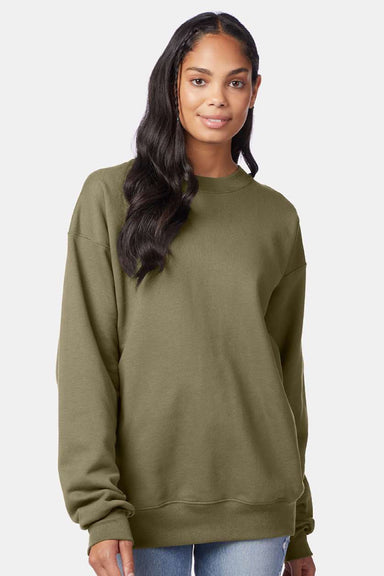 Hanes F260 Mens Ultimate Cotton PrintPro XP Pill Resistant Crewneck Sweatshirt Oregano Model Front