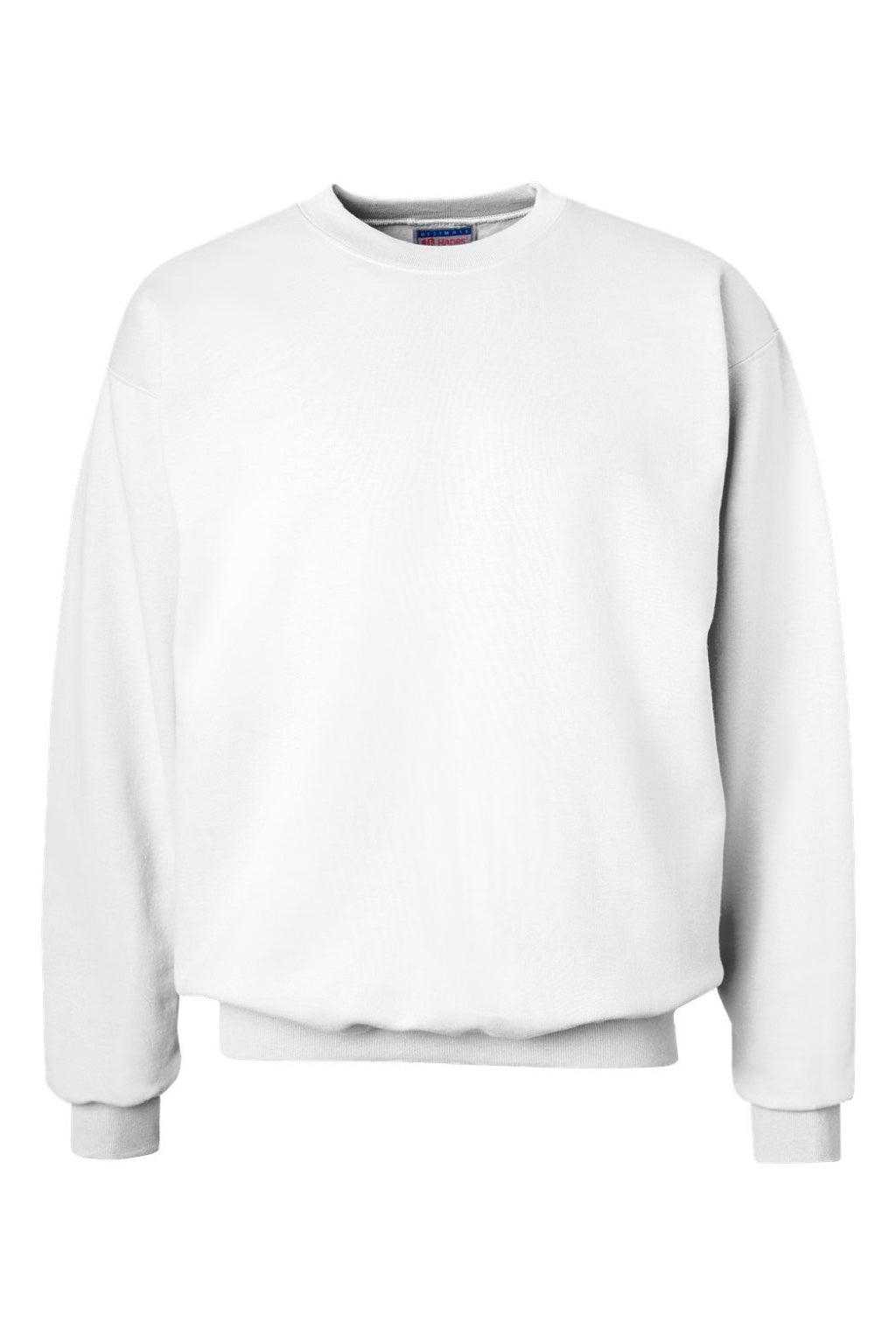 Hanes F260 Mens Ultimate Cotton PrintPro XP Pill Resistant Crewneck Sweatshirt White Flat Front