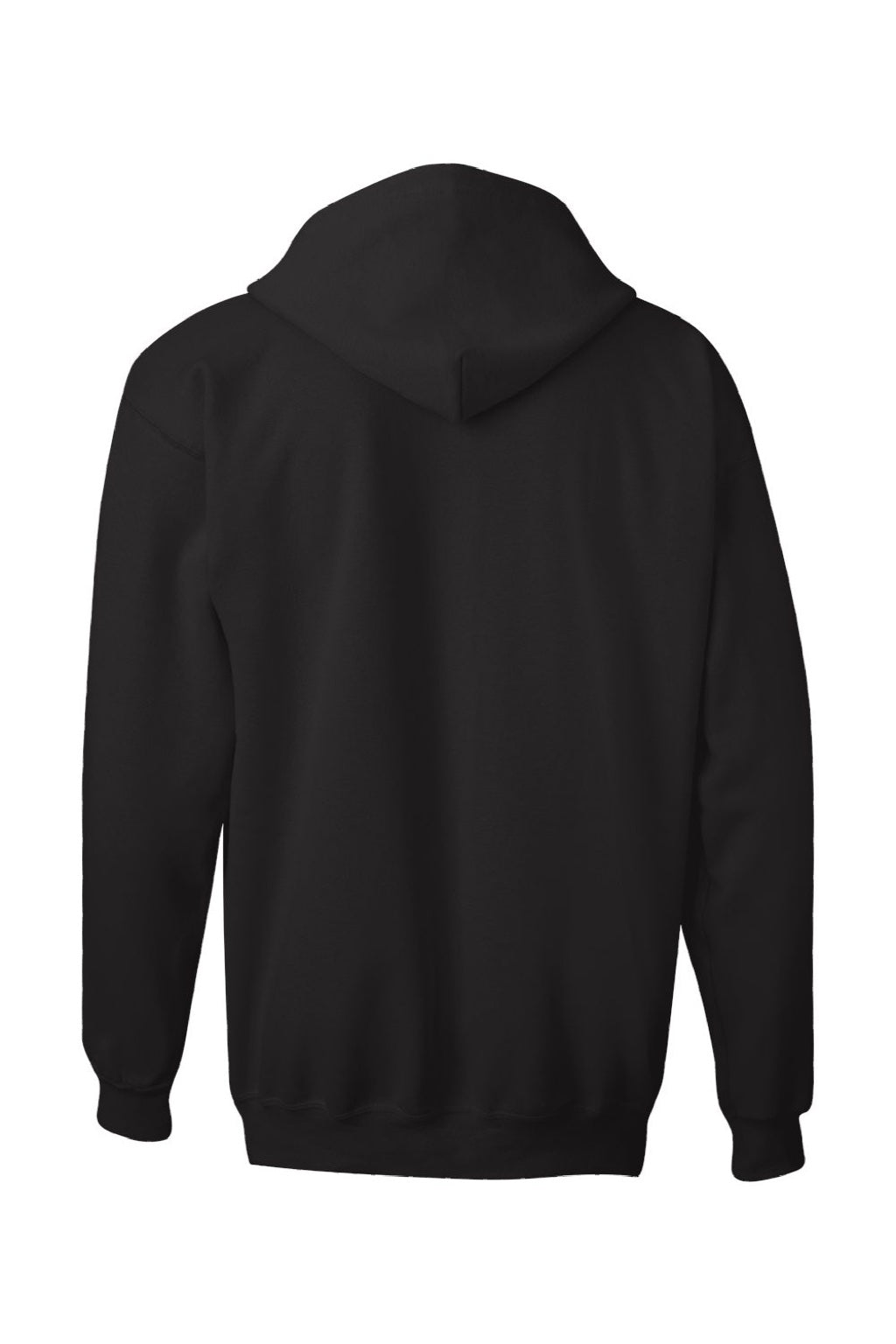 Hanes F280 Mens Ultimate Cotton PrintPro XP Pill Resistant Full Zip Hooded Sweatshirt Hoodie w/ Pockets Black Flat Back