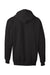 Hanes F280 Mens Ultimate Cotton PrintPro XP Pill Resistant Full Zip Hooded Sweatshirt Hoodie w/ Pockets Black Flat Back