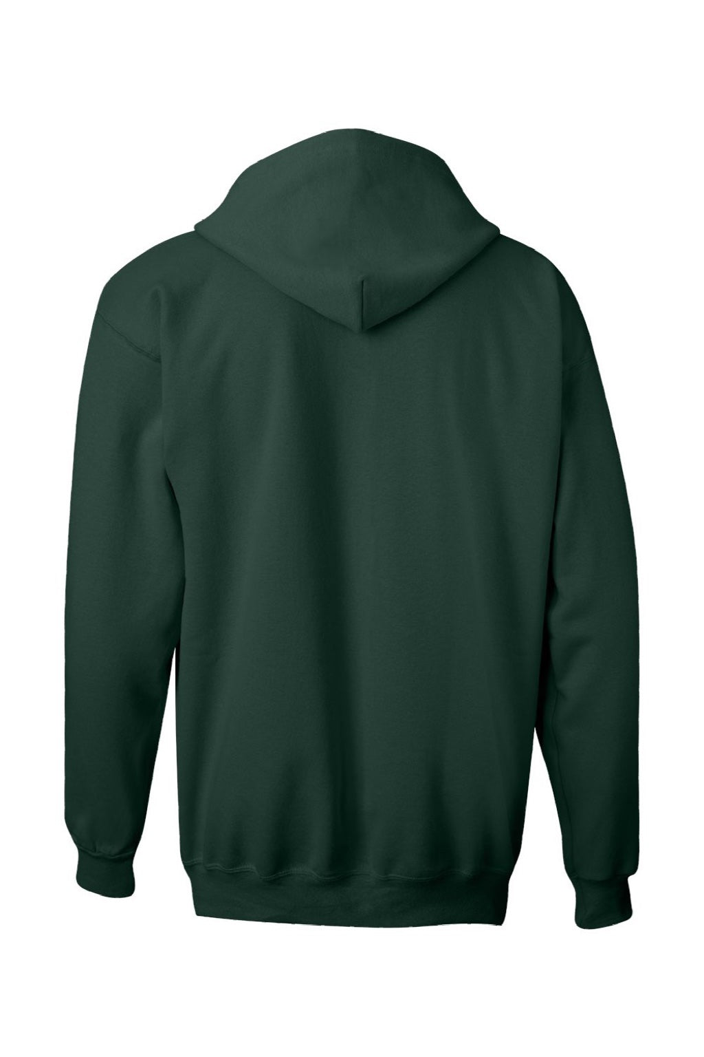 Hanes F280 Mens Ultimate Cotton PrintPro XP Pill Resistant Full Zip Hooded Sweatshirt Hoodie w/ Pockets Deep Forest Green Flat Back