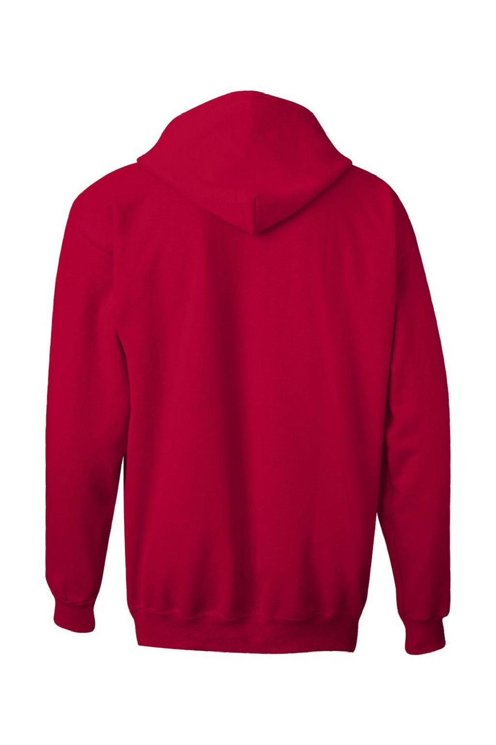Hanes F280 Mens Ultimate Cotton PrintPro XP Pill Resistant Full Zip Hooded Sweatshirt Hoodie w/ Pockets Deep Red Flat Back